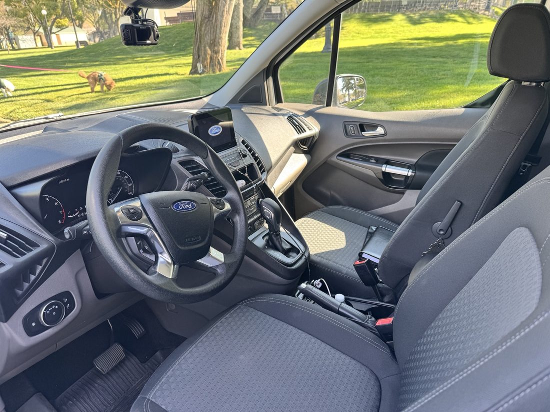 Ford van dashboard and front seats